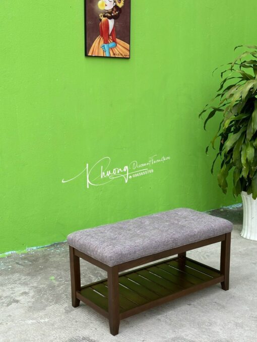 Ghế đôn để chân bọc nệm có giá đỡ phía dưới cho phòng khách, phòng ngủ, lối vào. - Ảnh 4