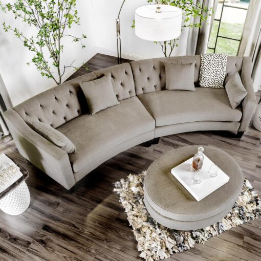 Ghế bành 2 mảnh vải lanh màu be Deidre Living Room Sofa - Ảnh 3