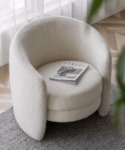 Ghế sofa Bean Bag vải đơn màu trắng tròn phòng khách thư giãn