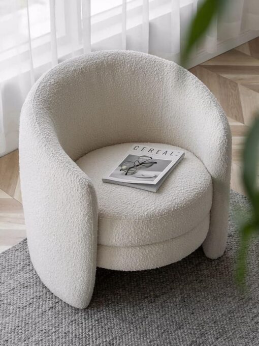 Ghế sofa Bean Bag vải đơn màu trắng tròn phòng khách thư giãn