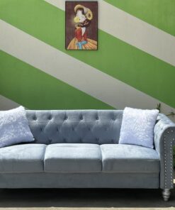 Ghế sofa cố định Furniture World 2073 màu xanh ngọc nhung