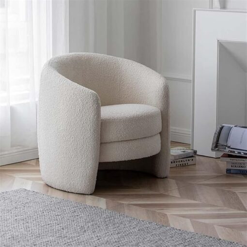 Ghế sofa Bean Bag vải đơn màu trắng tròn phòng khách thư giãn - Ảnh 4