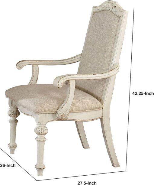 Ghế bành trang trọng màu trắng cổ điển Caelum Farmhouse của Gray Barn (Bộ 2 chiếc) - Ảnh 5