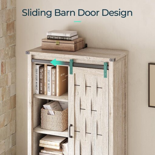 Tủ lưu trữ Farmhouse, tủ đựng thức ăn nhà bếp cao 65" có cửa trượt và 4 kệ có thể điều chỉnh - Ảnh 5