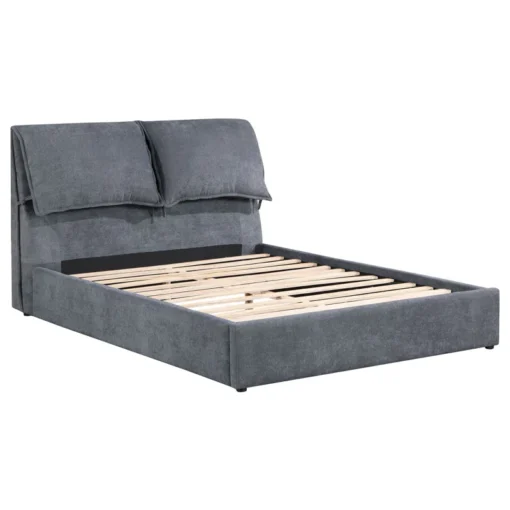 Giường bục bọc nệm Laurel có đầu giường bằng gối màu xám than - Ảnh 2
