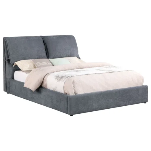 Giường bục bọc nệm Laurel có đầu giường bằng gối màu xám than - Ảnh 3