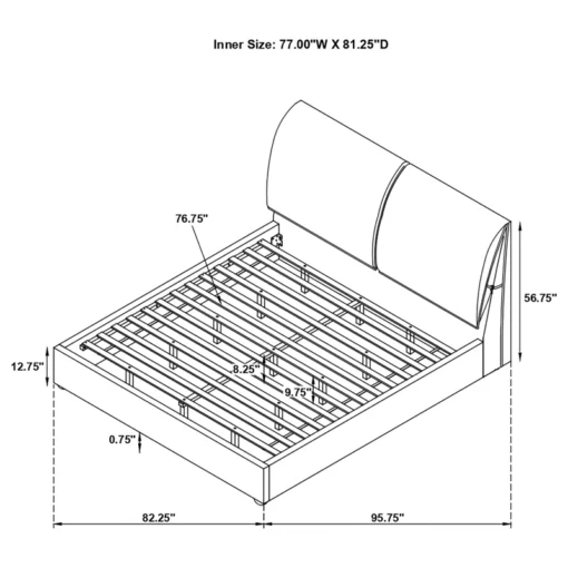 Giường bục bọc nệm Laurel có đầu giường bằng gối màu xám than - Ảnh 4