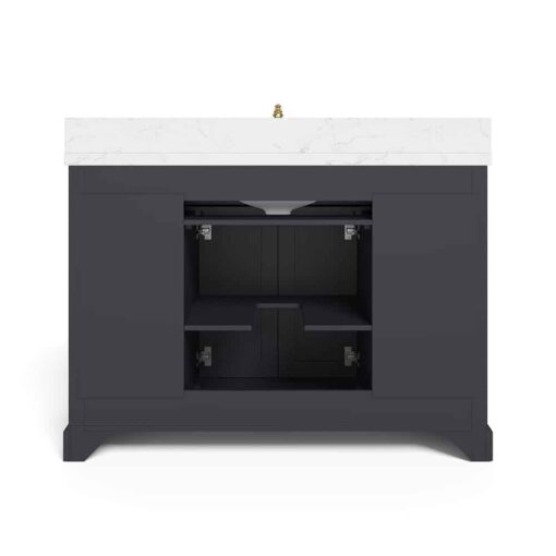 Bồn rửa mặt đơn bằng đồng thau và đen Onyx 48inch - Ảnh 6